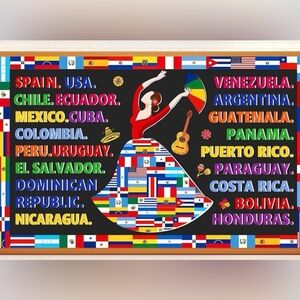 Large Wall Hanging Countries